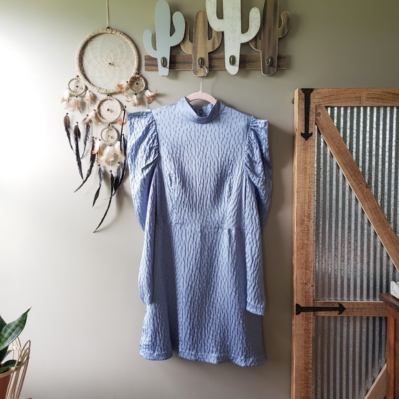 & Other Stories | Jacquard Puff Sleeve Mini Dress - Picture 4 of 9